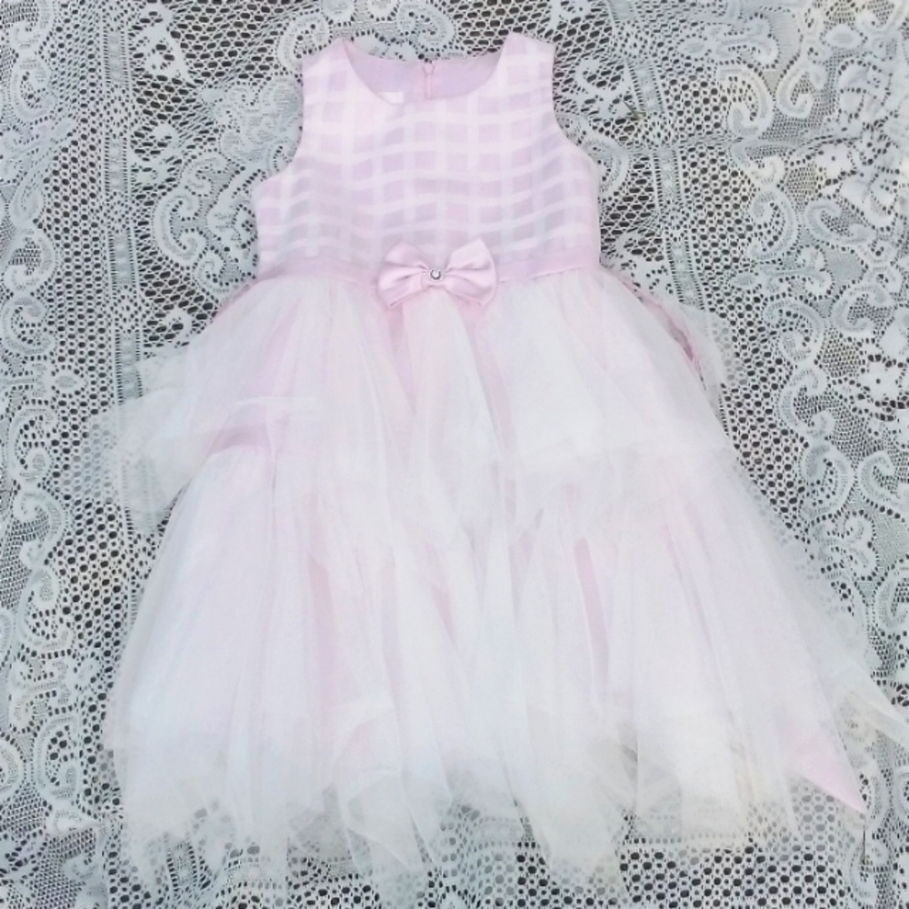 Light pink with white dress
